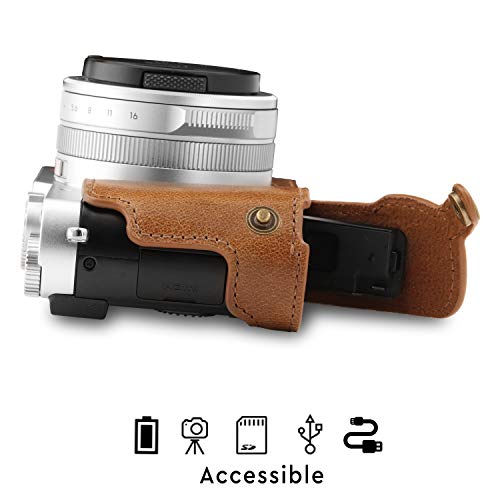 Megagear Mg1604 Leica D-Lux 7 Ever Ready Genuine Leather Camera Half Case And Strap - Brown #TOP5