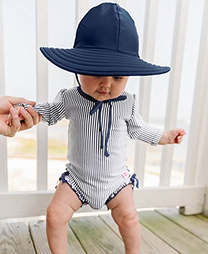 Image of RuffleButts Baby /Toddler Girls UPF 50+ Sun Protective Wide Brim Swimwear Sun Hat