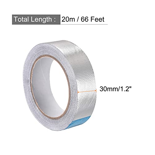 Image of Aluminum Foil Tape Adhesive Metal Tape, [for Sealing Patching Hot Cold HVAC, Duct, Pipe Insulation] - 1.2 inch /66ft /5.9 Mil /Silver