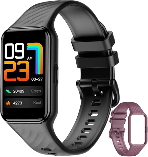 Baolubao Smartwatch Damen Herren, 1.47'' HD Display, Leichtgewichtig Fitnessuhr, FitnessTracker mit 100+ Sportmodi,Puls-SpO2-Schlaf-monitor,Schrittzähler,Wasserdicht Uhr für Android iOS (2 Armbändern)