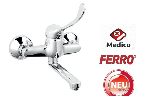 Preisvergleich Produktbild Wandarmatur-Klinik Armatur -Waschtischarmatur-Badarmatur -Zweilocharmatur-Hochdruckarmatur-Spe... für Arztpraxen, Kliniken und weiteren empfindlichen Bereichen wird diese medizinische Wand-Waschtischarmatur produziert-FERRO-BVAM3 -VASTO MEDICO