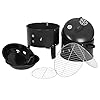 3 in 1 portable charcoal smoker bbq grill detachable vertical smoker with thermometer adjustable air vent spacious cooking area  urban country home decor