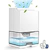 Deshumidificador de Aire Portátil, 1000ML, Descongelación Automática Deshumidificadores del Hogar del Dormitorio Silencioso Apagado Automático y Luz LED Colores Cobertura hasta 20 m²