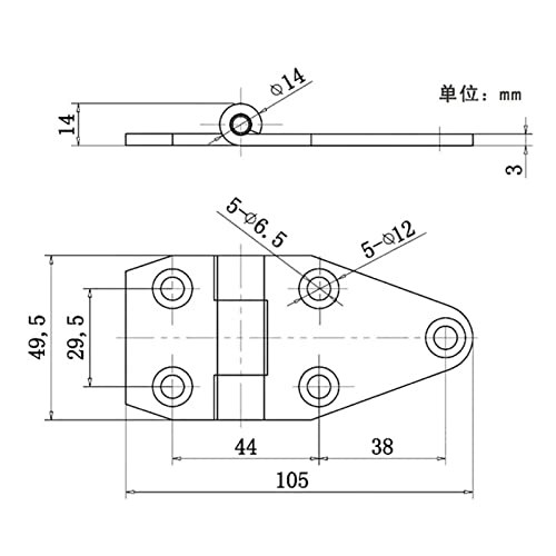 Bisagra de acero inoxidable 304 para solucionar el desgaste en puertas de equipo pesado industrial 5
