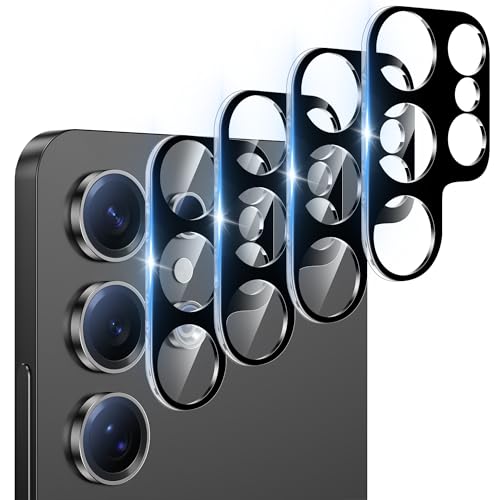 4 Pack Camera Lens Screen Protector for Samsung Galaxy S25 Ultra 9H Tempered Glass Camera Lens Cover Decoration Compatible with Galaxy S25 Ultra Case Friendly High Definition Scratch-Resistant