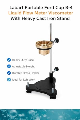 Image of Labart Portable Ford Cup B-4 Liquid Flow Meter Viscometer With Heavy Cast Iron Stand (B4)