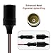 Female Cigarette Lighter Socket, Y Type Terminal Plug Adapter with Heavy Duty Extension Cable 10A Fuse 12/24V 16AWG Cord 1.6FT(2 Pack)