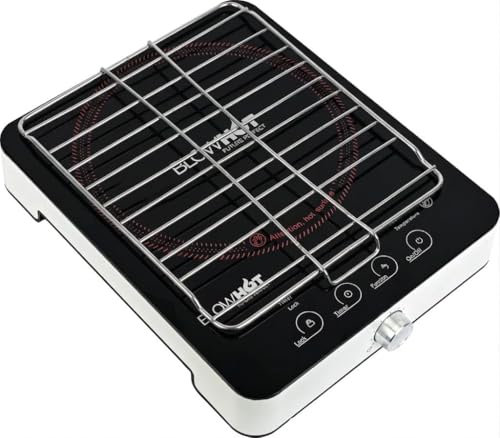 Image of BLOWHOT BL 500 Grill Infrared Cooker 2200 Watt, Infrared Cooktop with Mesh Tray | Electric Grill Cooker | Fast Heating Cook Top, Suitable for All Flat Bottom Utensils | 1 Year Warranty