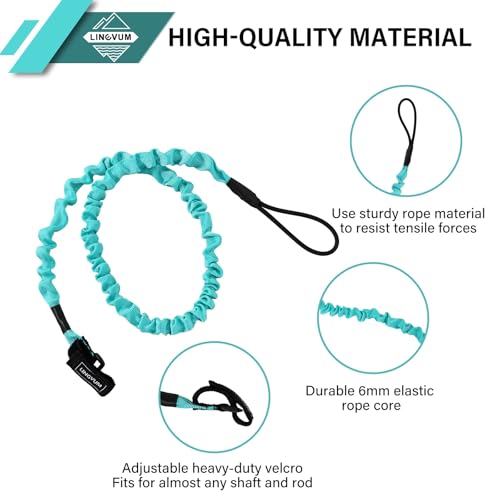 LINGVUM Kayak Paddle Leash Stretchable Paddle Strap Coiled Lanyard Rope for Kayaking Canoing Boating, Fishing Poles Rods, Kayak Paddle Accessories