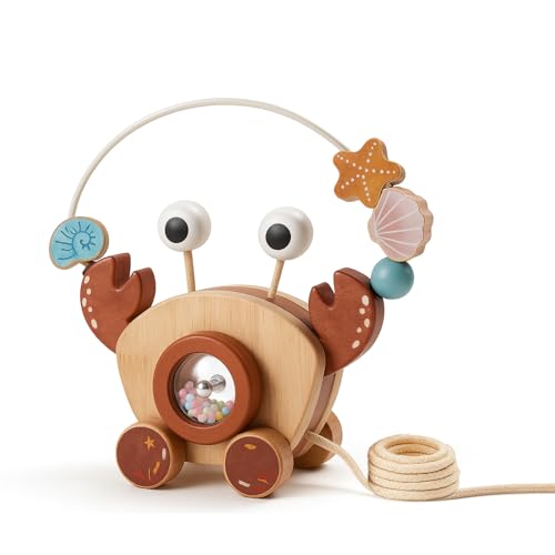 %16 OFF! Montessori Early Development Toy for Babies and Toddlers, Pull Along Walking Toys. Wooden C...