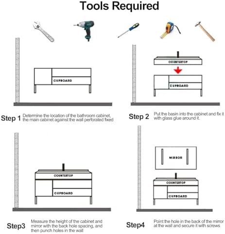 Bathroom Vanity Sink Set - Wall Mounted Floating Vanity Cabinet with Integrated Sink, Intelligent Vanity Mirror with Time Display, LED Lights & Defogging Function, 3 Soft-Close Doors (56IN)