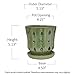 TRENDSPOT 5IN Orchid Pot Taper, Green White Indoor Planter, 5 inch