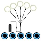 EL Wire Lights Battery Powered 5 by 1 Meter EL Wire Neon Lights 3 Modes 360° Illumination EL Wire Kit Rope Lights Cuttable Electroluminescent Wire for Party DIY Decoration Cosplay Costume (Ice Blue)