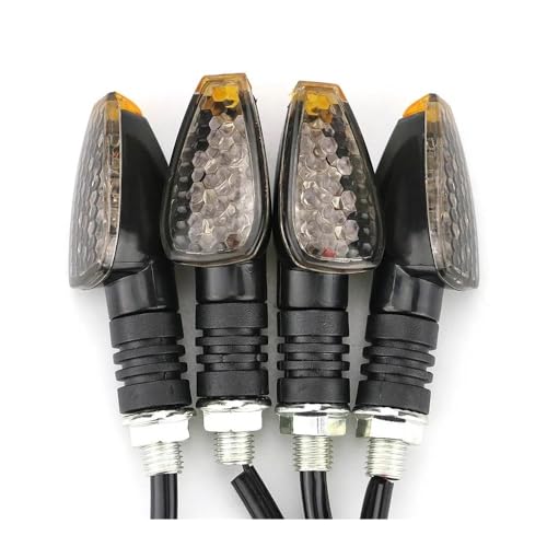 Clignotants universels pour motos orange ambre - Kit de 4 pièces long et court