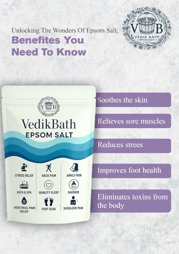 Image of Epsom Salt | Natural Magnesium Sulfate for DIY Scrubs | Foot Soaks & Relaxing Baths | Fragrance-Free & Skin Safe | Fast-Dissolving Bath Soak for Sore Muscles | Workout Relief & Joint Comfort | Soak for Relaxation Detox & Stress Relief | Net Weight 1Kg