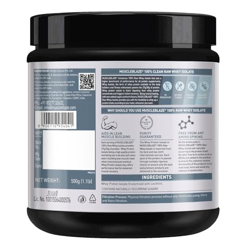 MuscleBlaze Store MuscleBlaze 100% Clean Raw Whey Protein 498.95 g - Image 7