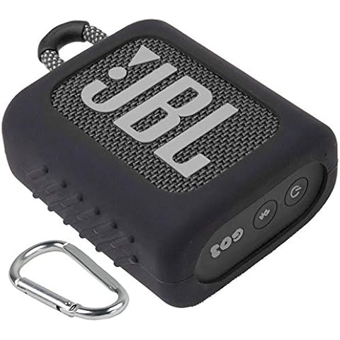 co2CREA Funda de Silicona para JBL GO 3 Altavoz inalámbrico portátil (Negro) Cover
