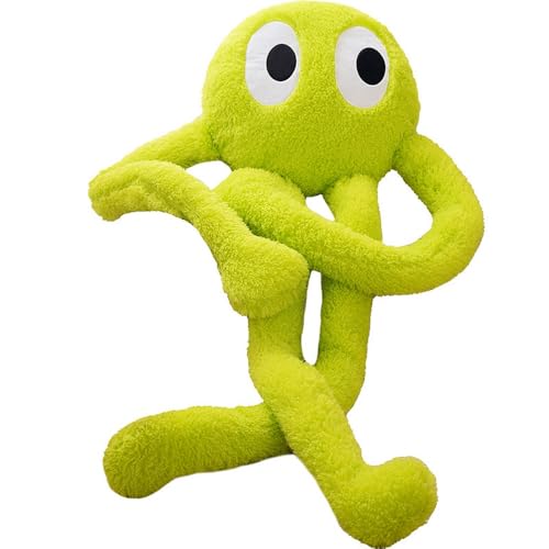 Grande peluche pieuvre verte de 1 mètre comme coussin de lit