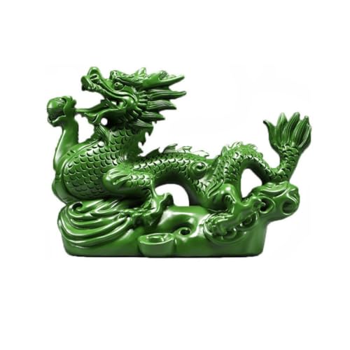 Estatua Pequeña de Dragón Chino Feng Shui de Madera