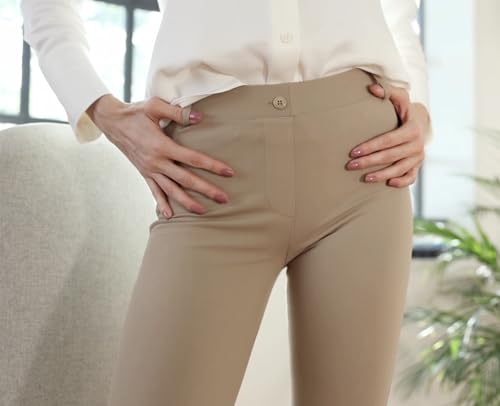 Image of Yogipace,Belt Loops,Women's Petite /Regular /Tall Straight Leg Yoga Dress Pants