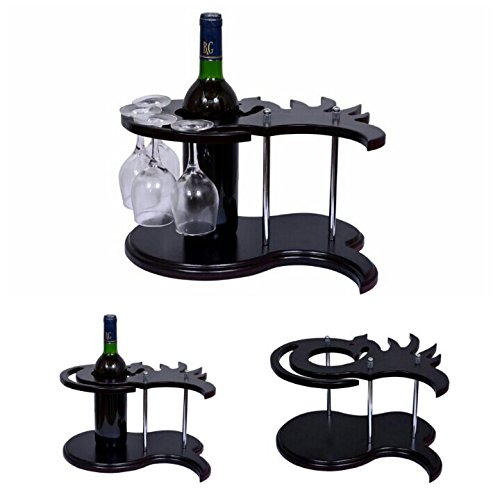 ShineLife Wine bottle holder with Free 4 Wine glasses Amazon.in Home