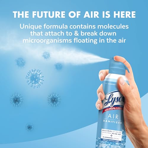 Image of Lysol Air Sanitizer with Bacterial Odor Eliminator for Home & Office, Air Freshener Alternative, Simple Fresh + Cotton Blossom + Lavender Sky, 10 oz (Pack of 3)