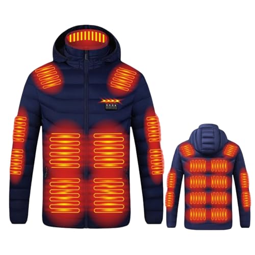 Sblioda Heated Jackets for Men Women with 21 Heating Zones USB Smart Warming Hoodie Winter Thermal Puffer Jacket Unisex