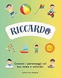 riccardo fogli isola  RICCARDO - Colora il tuo Nome: Libro da Colorare in Italiano