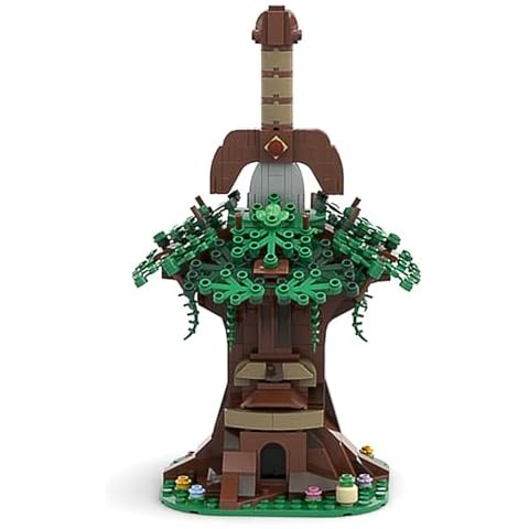 OyaDm The Master Sword Building Block Set,Kokiri Sword Deku Tree MOC Model Building Kits, Micro Hyrule Toy Best Gifts for Fans (384 Pieces) Cover