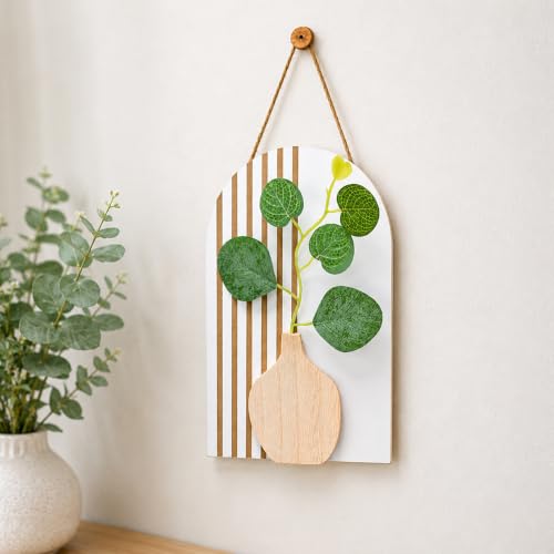 Image of Art Street Boho Floral Art for Living Room, Modern MDF Set for Home Decor, Aesthetic Hanging, Bedroom & Office Decoration, (Size 13 x 23 cm)
