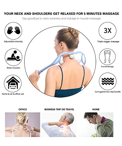 Atncsme Manual Neck Massager Handheld Shiatsu Deep Tissue Dual Trigger Point Back And Shoulder Manual Massage Tool For Relieve Muscle Pain And Tension Buy Now To Get Free Scalp Massager #TOP1