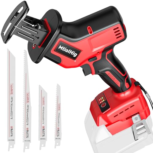 MtiolHig Brushless Cordless Reciprocating Saw Compatible with Milwaukee Battery, 3000RPM Variable Speed, Bare Tool with Blades for M18 18-Volt Lithium-Ion