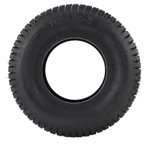 Yctze Neumático para Cortacésped 11x4.00-5 Juego de 2 Neumáticos sin Cámara 11x4.00-5 Construcción de 4 Capas Diseño de Banda de Rodadura de Nervaduras Rectas para Cortadora de Cé