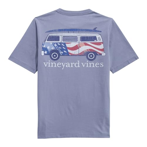 vineyard vines Boys' USA Surfboard Van Short-Sleeve Pocket Tee