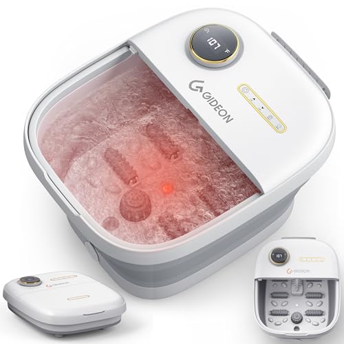 GIDEON Foot Spa Massager & Heated Foot Bath, Luxury Therapeutic Massager with Lights and Bubbles