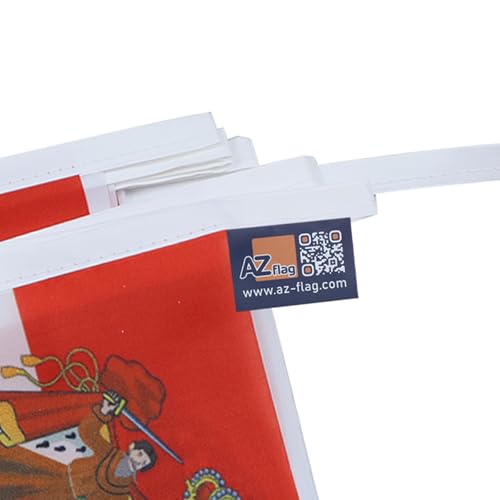 Image of AZ FLAG Monaco Coat of arms 6 meters BUNTING Flag 20 flags 9'' x 6'' - Monegasque - Monacans STRING flags 15 x 21 cm
