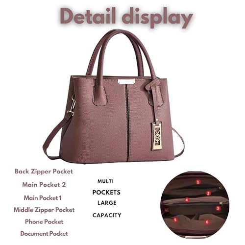 Image of Women's PU Leather Handbag Stylish Tote Shoulder Bag with Crossbody Strap Elegant Spacious Purse for Work & Everyday Use