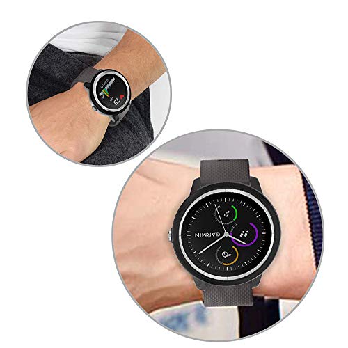 [2+1 Pack] Compatible Garmin Vivoactive 3 Case Cover With Screen Protector Soft Tpu Plated Protective Bumper Shell + Tempered Glass Screen Protector Film For Garmin Vivoactive 3 #TOP7