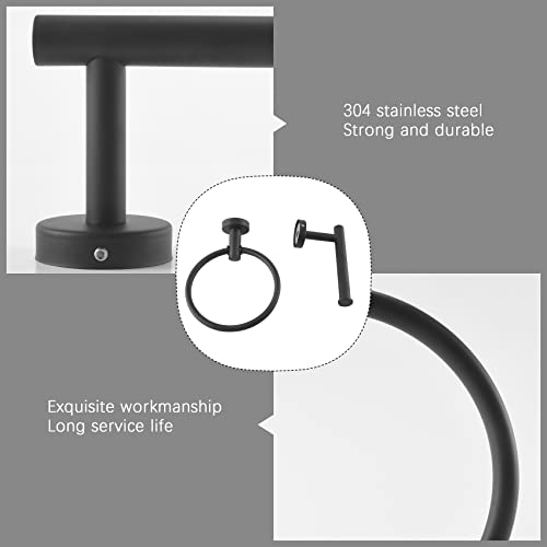 Soporte para toallas de mano negro de acero inoxidable de alta calidad 8