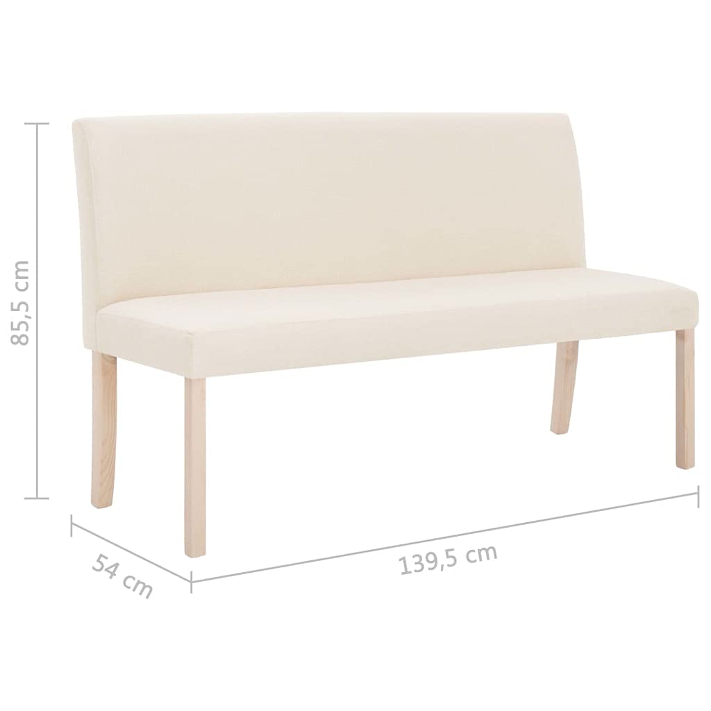 Banco 139,5 cm Poliéster Crema de color