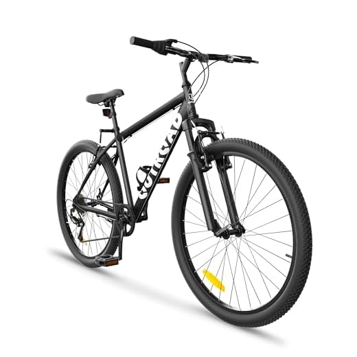 MarKnig Hardtail Mountian Bike with 7 Speeds Drivetrain for Adult, 26 Inch Mens Womens MTB with Widened Carbon Steel Frame, Front Suspension, Commuting Bikes with V Brakes(X5 Black)