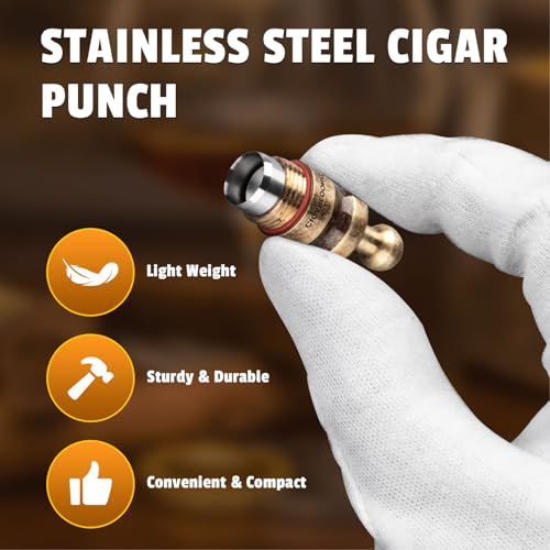 Cigar Drill Vintage Size Double Blade Adjustable Cigar Punch(Gold),Gifts for Men - Image 5