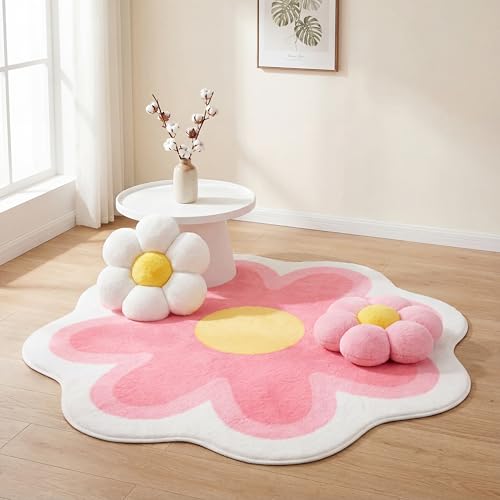 Set de 2 Cojines Daisy y Tapete Flor 4 ft Rosa miniatura 2
