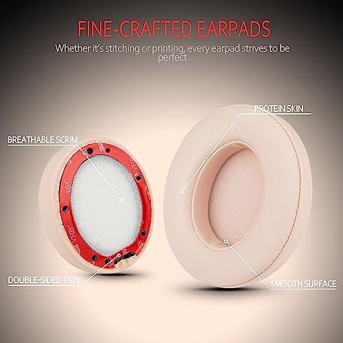 Almohadillas para auriculares Beats Studio 3 Wireless, compatibles con Beats Studio 2 y 3 con cable o inalámbricos (modelos B0500 y B0501), piel sintética y espuma viscoelástica, color dorado satinado miniatura 3