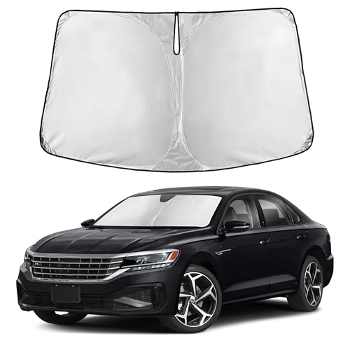 Image of Autovir Windshield Sun Shade Fit for 2012-2020 2021 2022 Volkswagen Passat Sunshade, Front Car Window Shades Sun Visor, Blocks UV Rays & Heat, Car Accessories