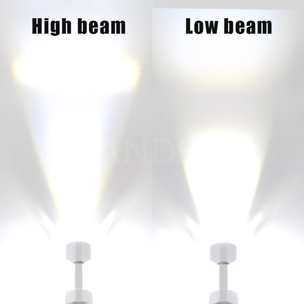 Ruiandsion - Lot de 2 phares LED avant H4 de 6 V à faisceau double haut et bas, 6000 K, couleur blanc 3570 puce pour motos, voitures et vélos, lumière antibrouillard