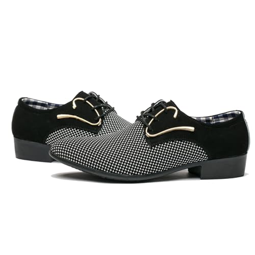 Men's Dress Shoes, Mens Oxford Shoes, Leather Stylish Lace-Up Plain Toe Brogues, Business Casual Formal Derby Shoe2