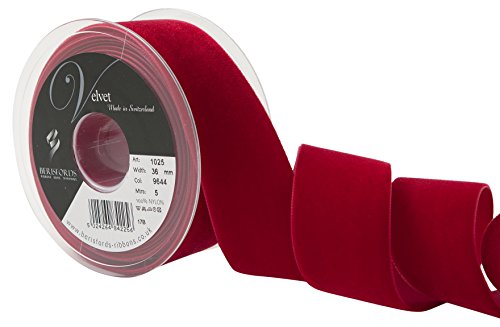 Berisfords Cinta de Terciopelo, Escarlata, 10.2 x 4.5 x 10.2 cm, 5