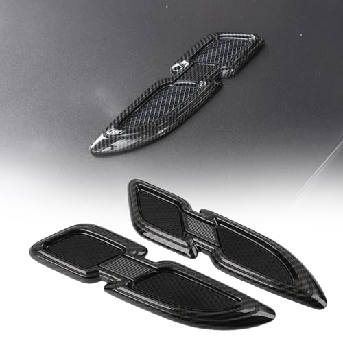 2PCS Universal Car Fender Trim Side Air Vent Intake Vent Cover Engine Hood Scoop Bonnet Vent Outlet Decal Sticker for Ford Jeep Suzuki Dodge Cars Trucks SUVs Exterior Accessories (Carbon Fiber Look)