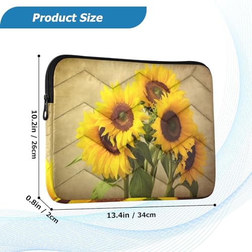 Funda Vintage para Laptop 13-14 Pulgadas con Diseño de Girasoles miniatura 3